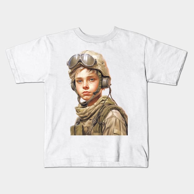 Innocent Valor: The Courageous Journey of a Young Soldier Kids T-Shirt by Unboxed Mind of J.A.Y LLC 